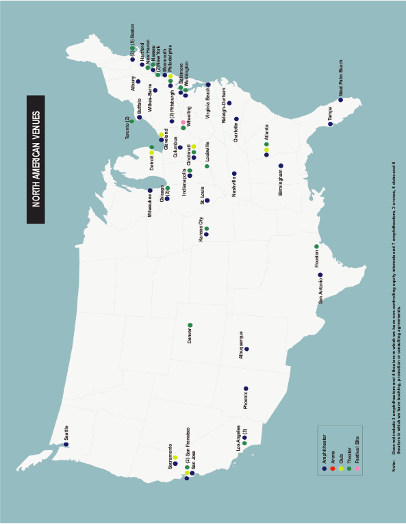 (NORTH AMERICAN VENUES MAP)